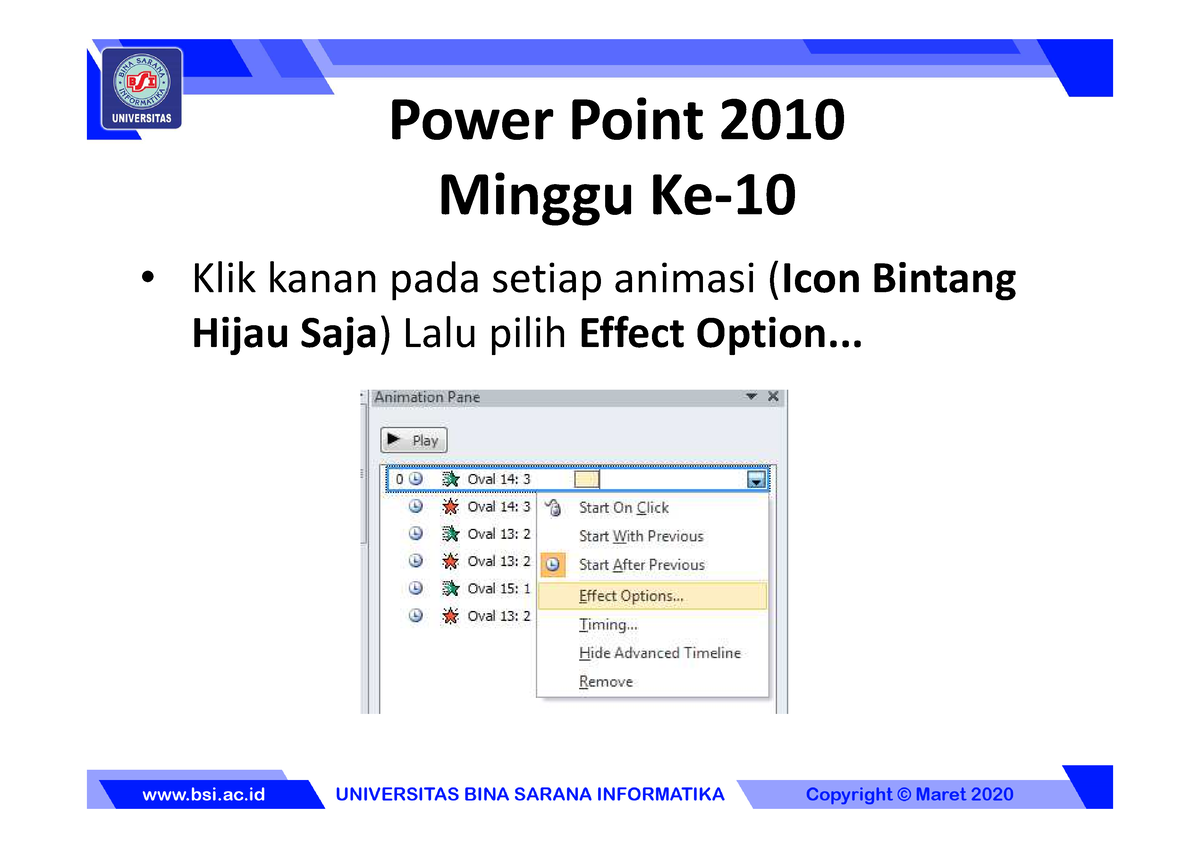 9. Ms.Power Point 2 - Universitas Bina Sarana Informatika Multimedia ...