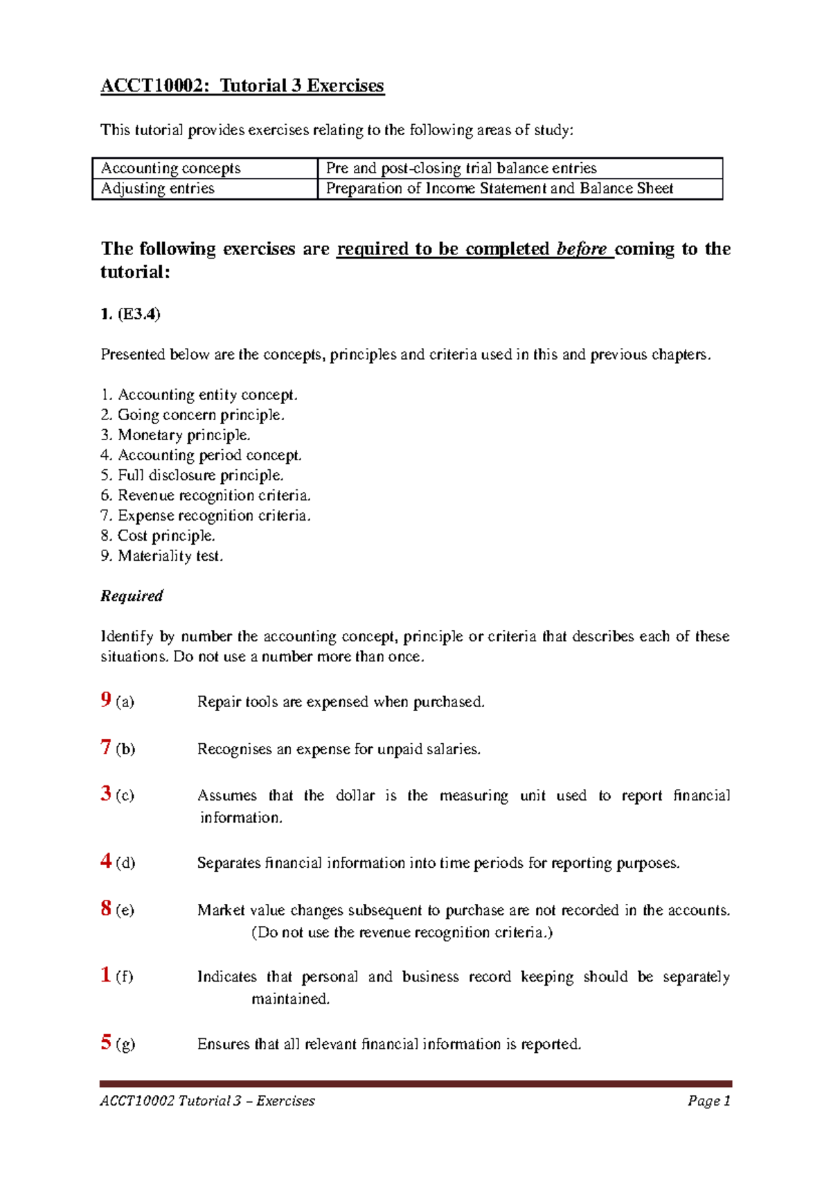 ACCT10002 Tutorial 3 Exercises - ACCT10002: Tutorial 3 Exercises This ...