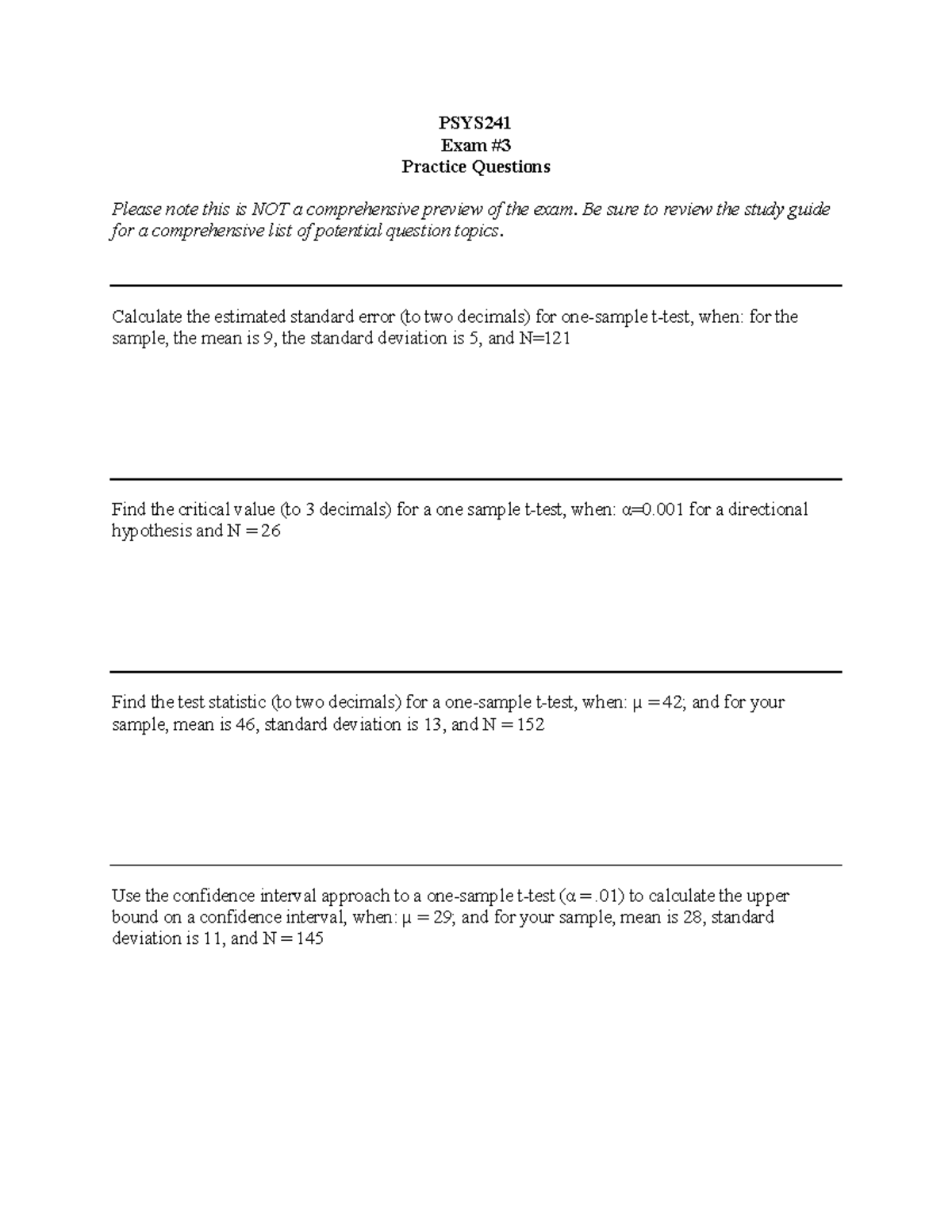 Exam 3 - Practice Questions - - Studocu