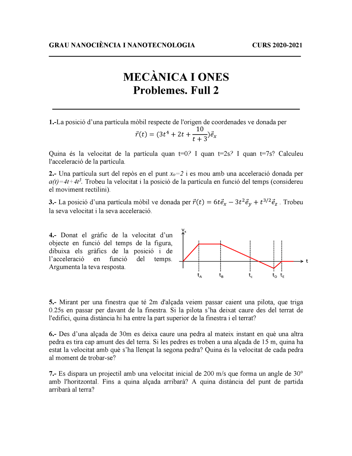 Full 2 Mecanica i ones - GRAU NANOCIÈNCIA I NANOTECNOLOGIA CURS 2020- -  Studocu