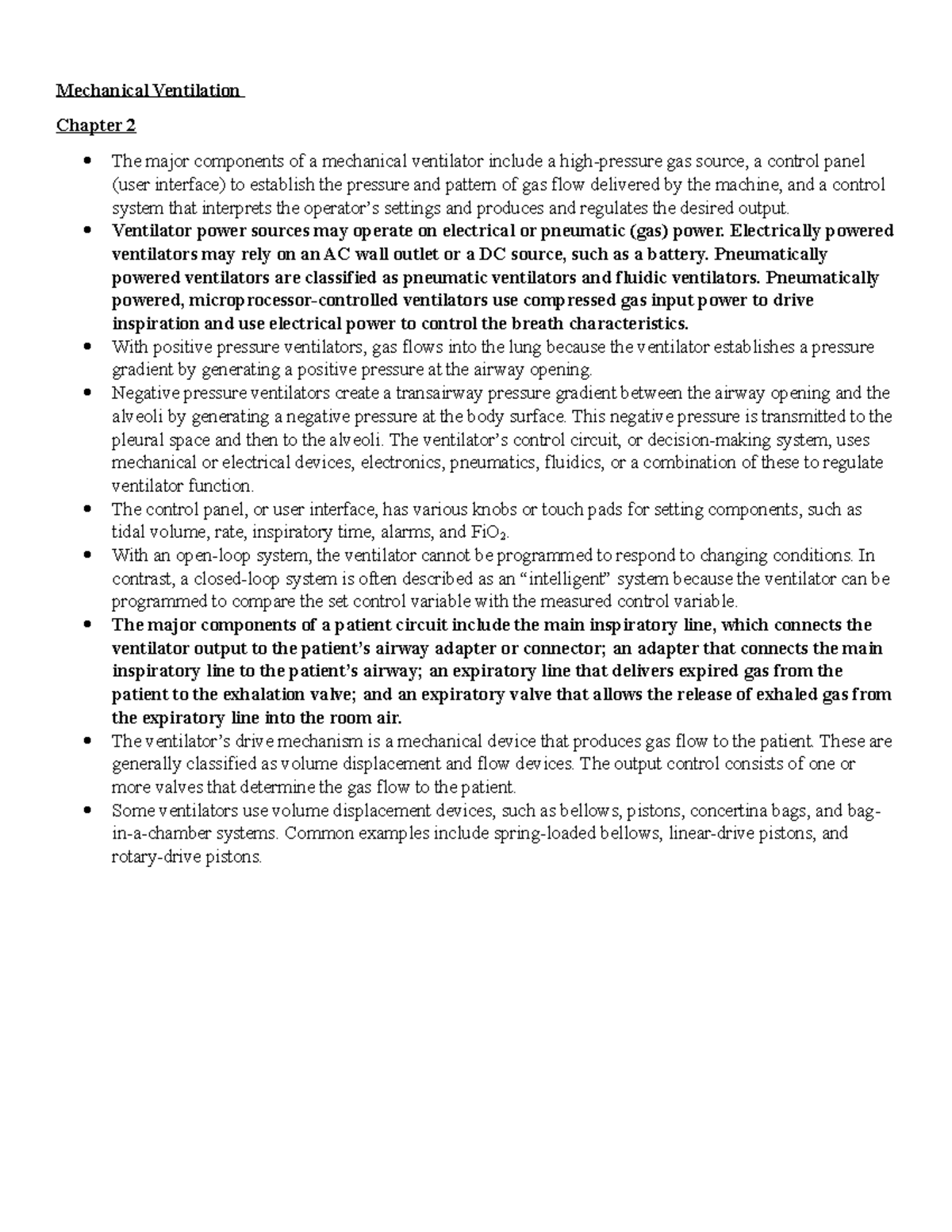 Mechanical Ventilation Chapter 2 - Ventilator power sources may operate ...