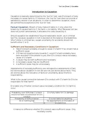 But for test past paper - Grade: B+ - ‘The ‘but for’ test is a ...