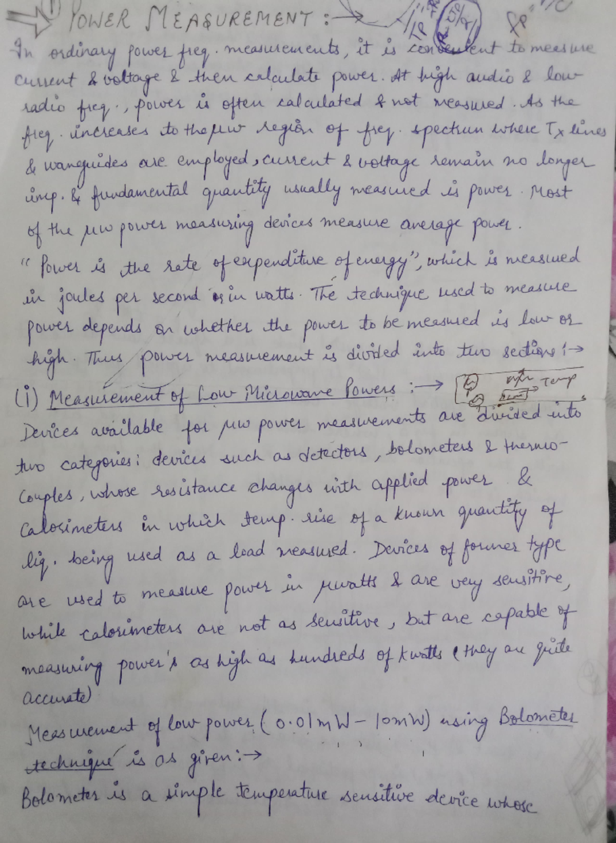 Lecture 38this is not very useful notes of microwave - OWER MEASUREMENT ...