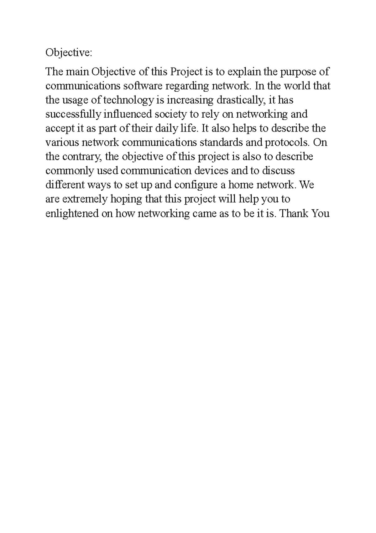 Objective computer application project - Objective: The main Objective ...