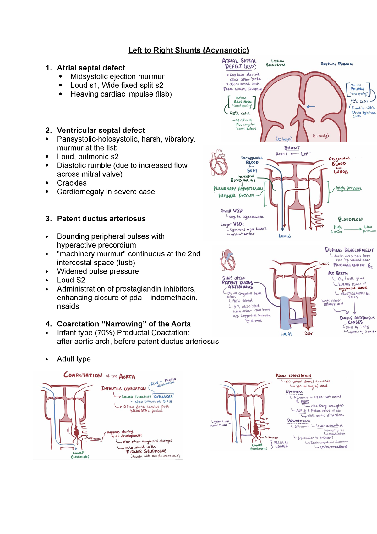 Congenital Heart Defects - Left To Right Shunts (Acynanotic) 1. Atrial ...