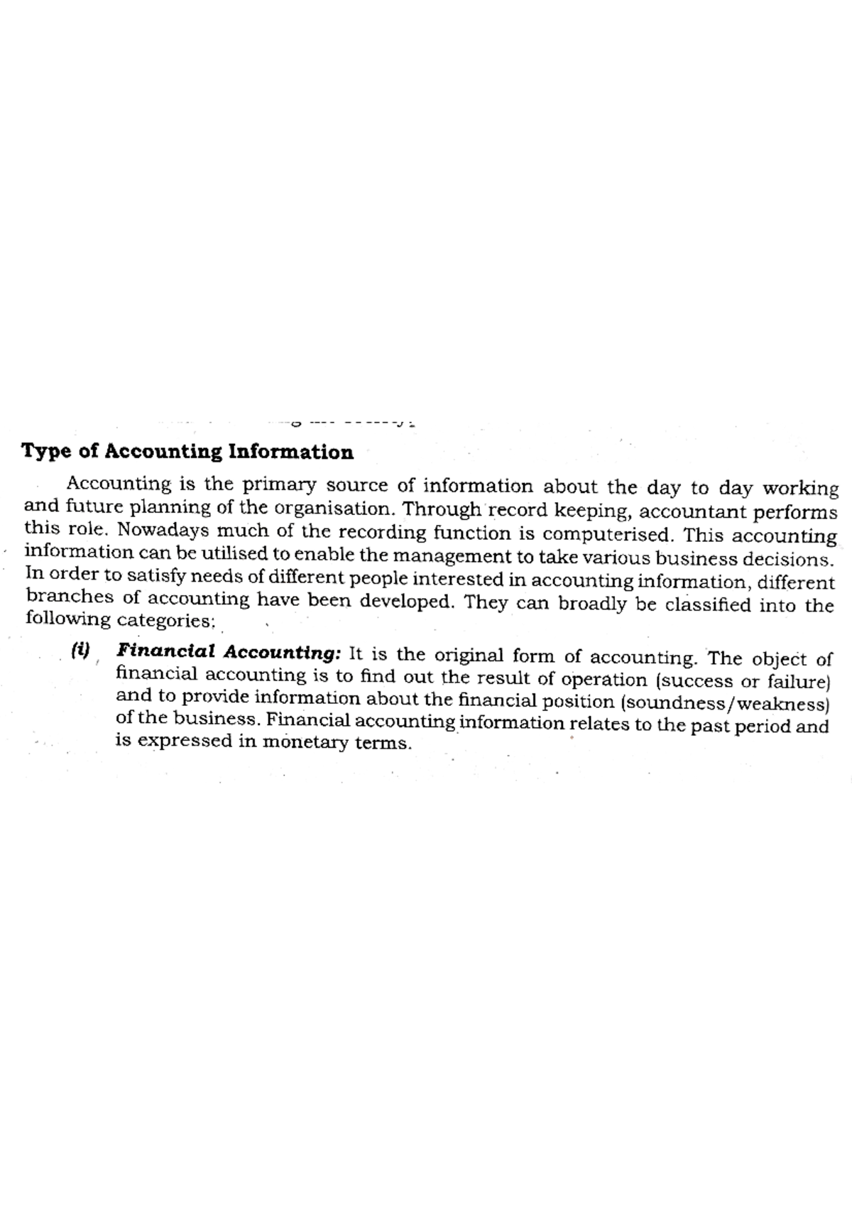 Basics OF Accounting - Types of Accounting Information - Bachelor of ...