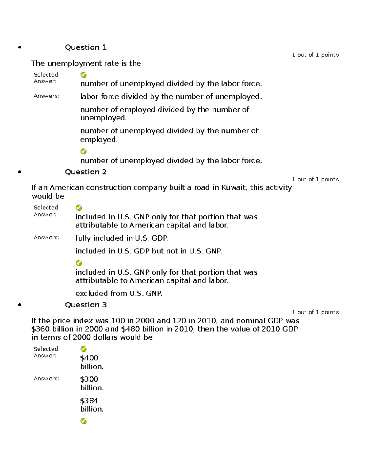 unemployment assignment answers