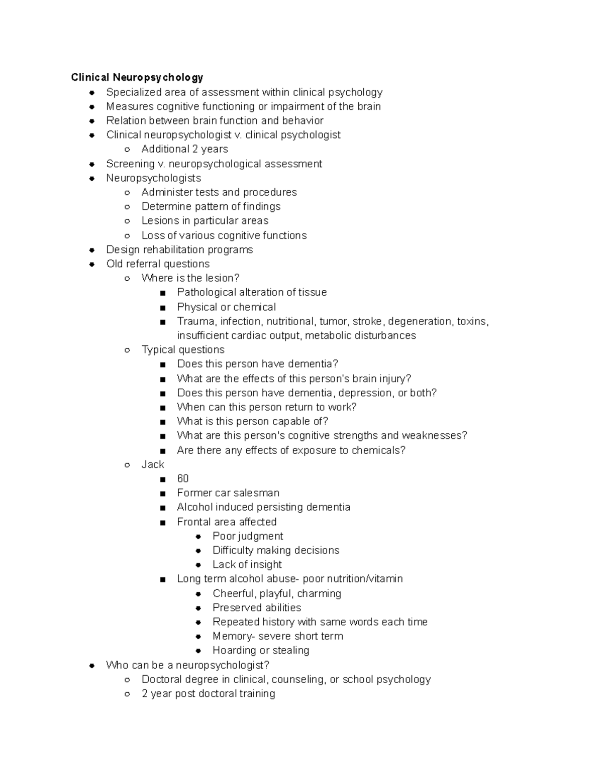 Clinical Neuropsychology clinical psychologist Additional 2 years