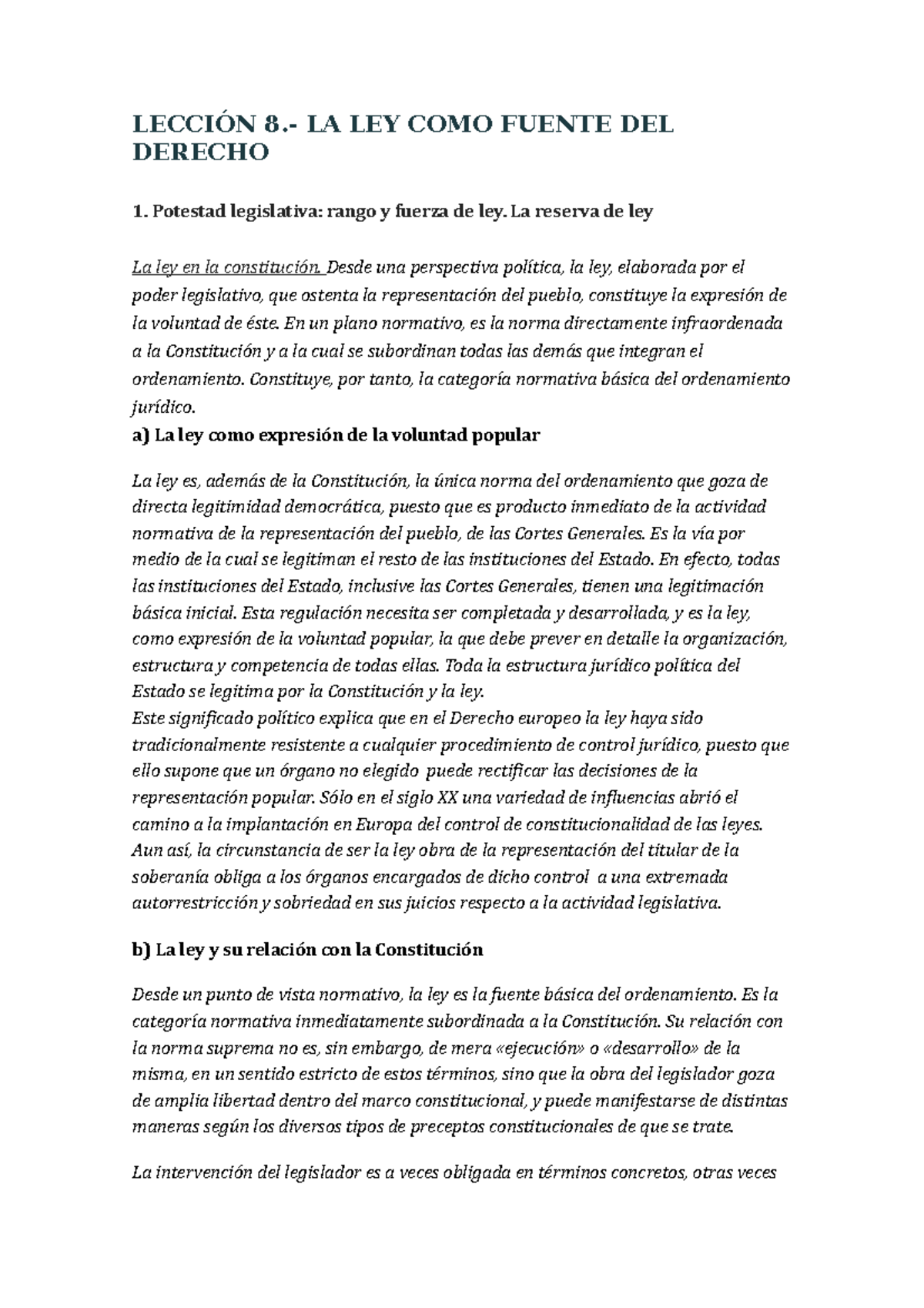 Leccioì N 8 - Estos apuntes son hechos con las clases que he acudíos de ...