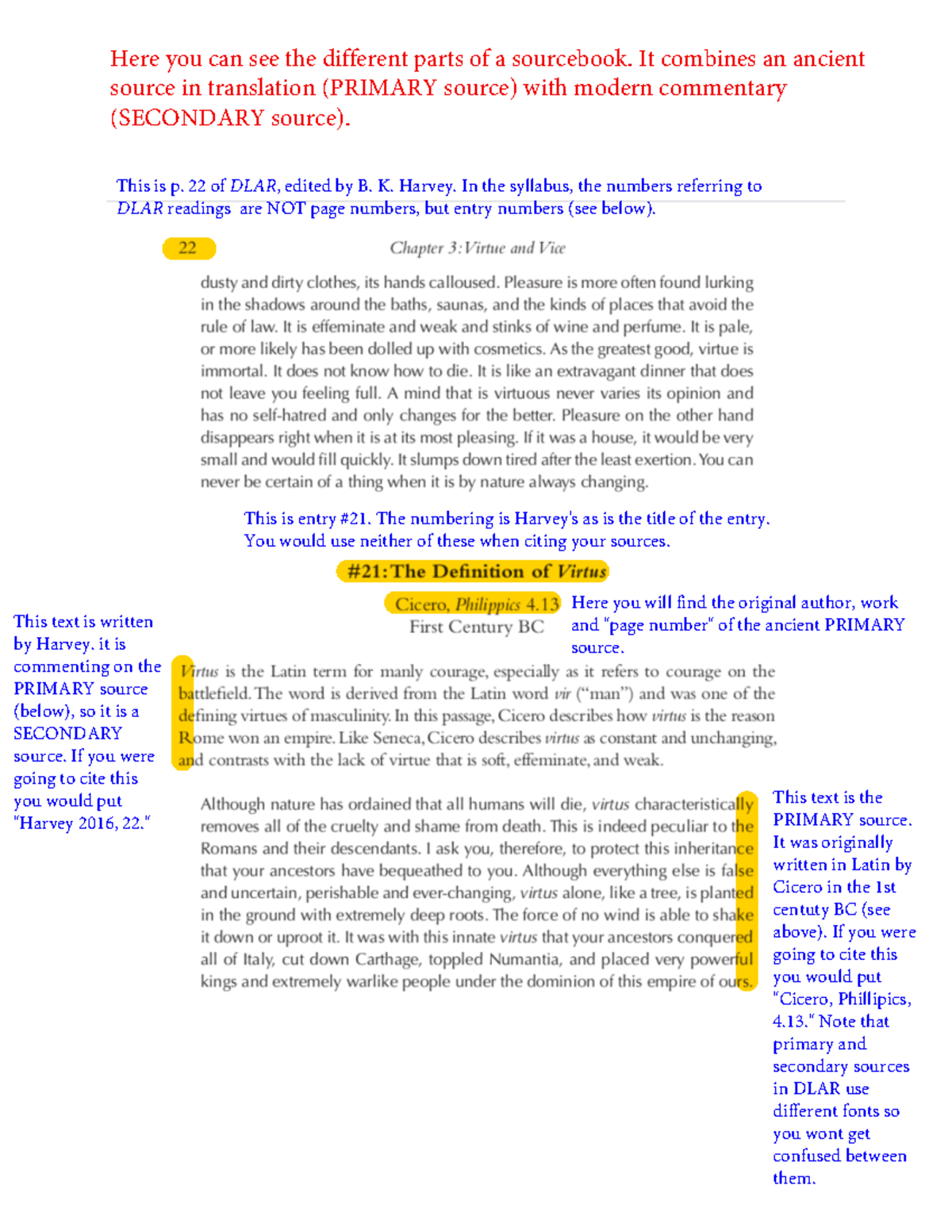 How to use a sourcebook DLAR - This is p. 22 of DLAR, edited by B. K ...