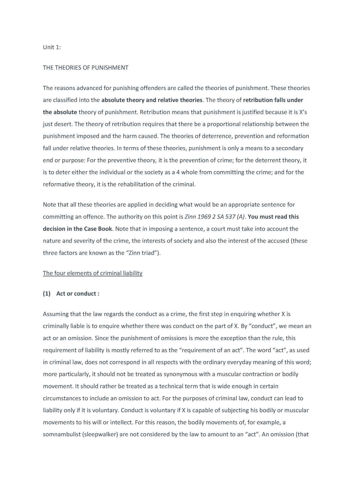 CRW2601-summary 2015 - General Principles Of Criminal Law Summary Noted ...