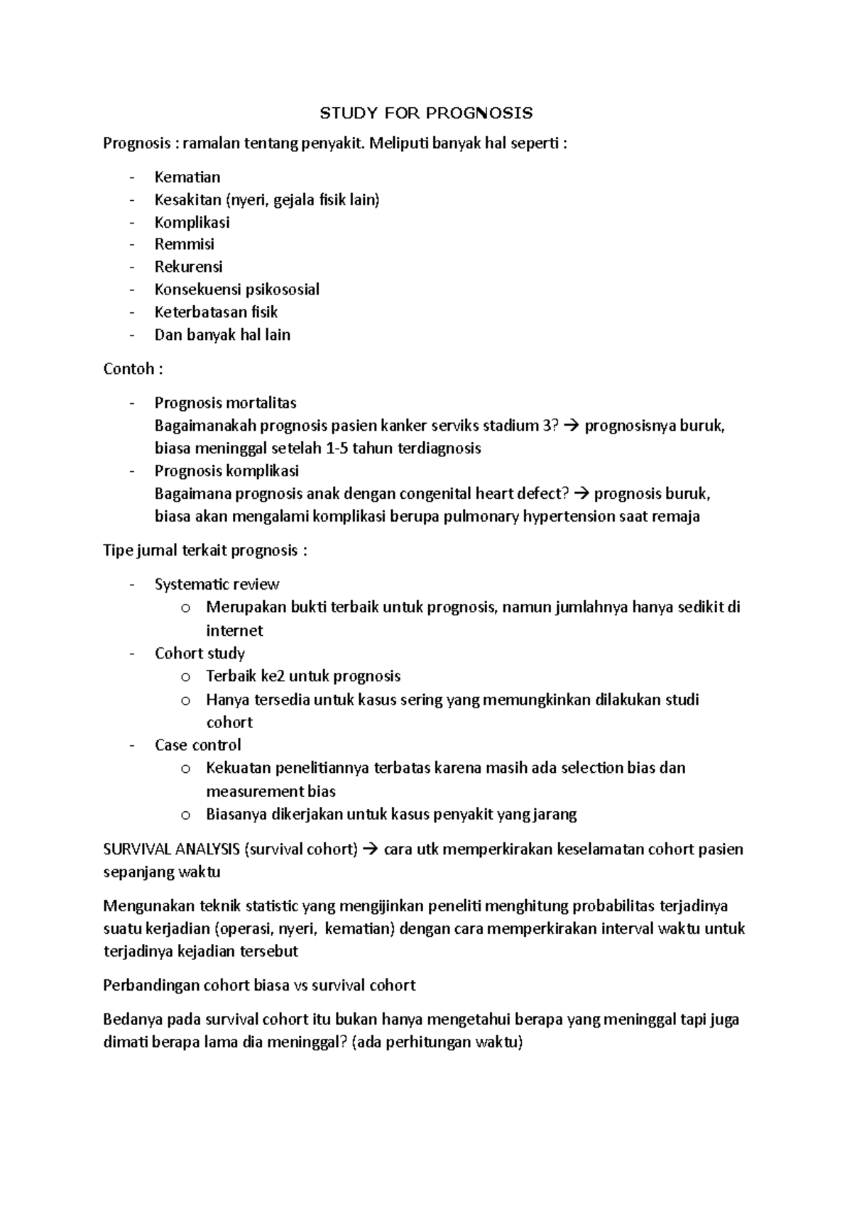 6. Study FOR Prognosis - Catatan untuk Semester VII Blok Evidence Based ...