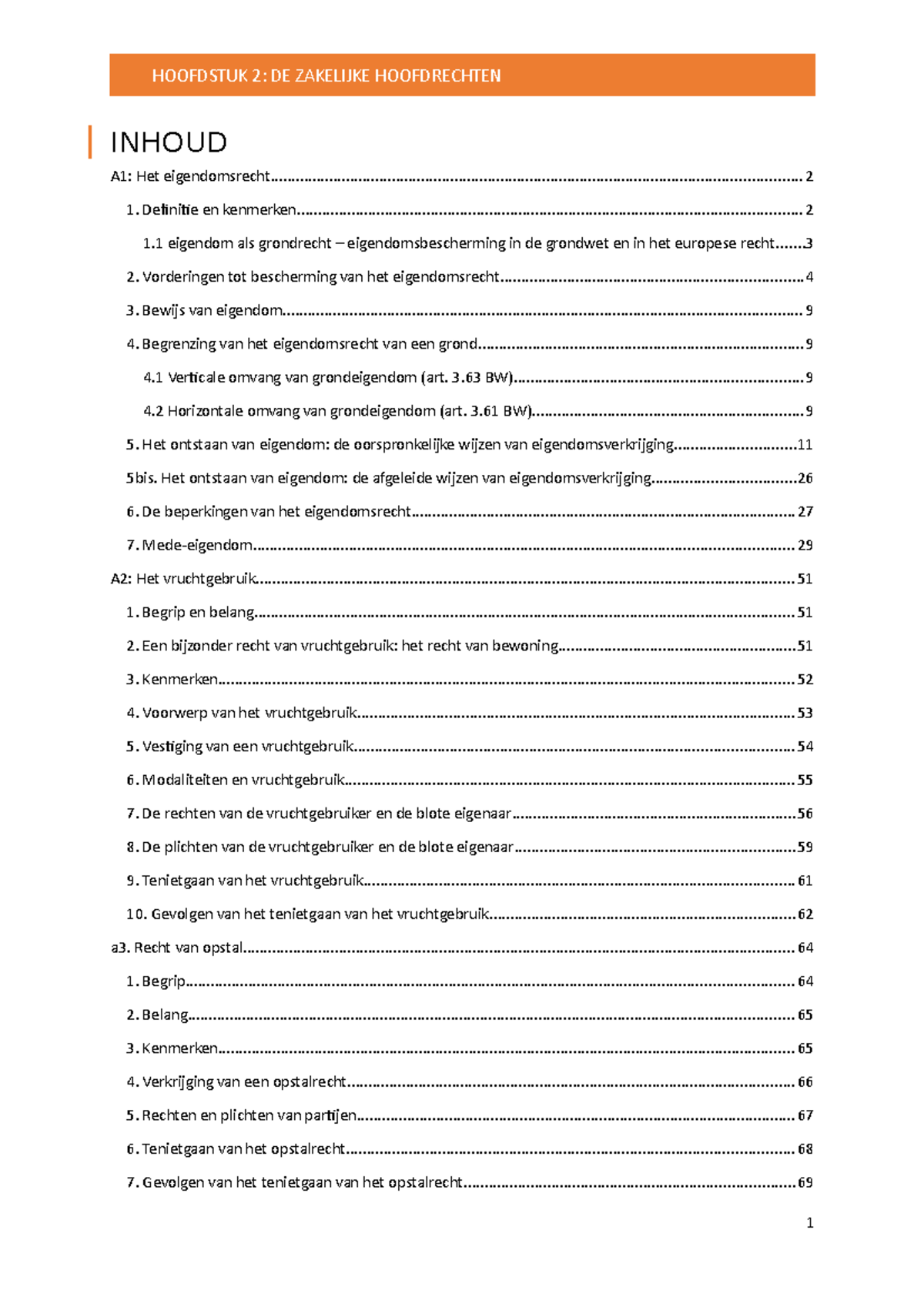 Samenvatting Hoofdstuk 2 Zakenrecht: De Zakelijke Hoofdrechten, Module ...