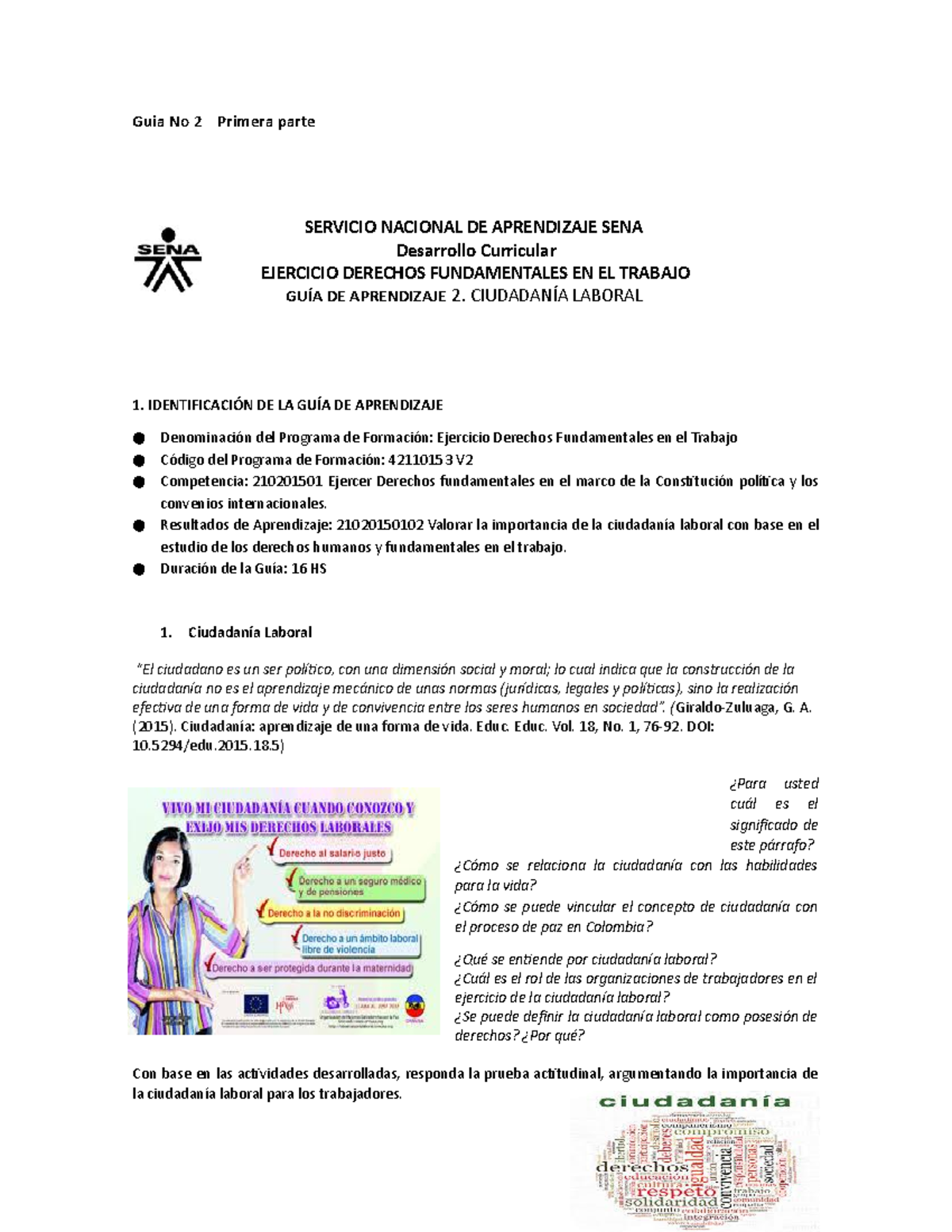 Guia No 2 Primera parte - preparacion al entorno laboral, aspectos ...