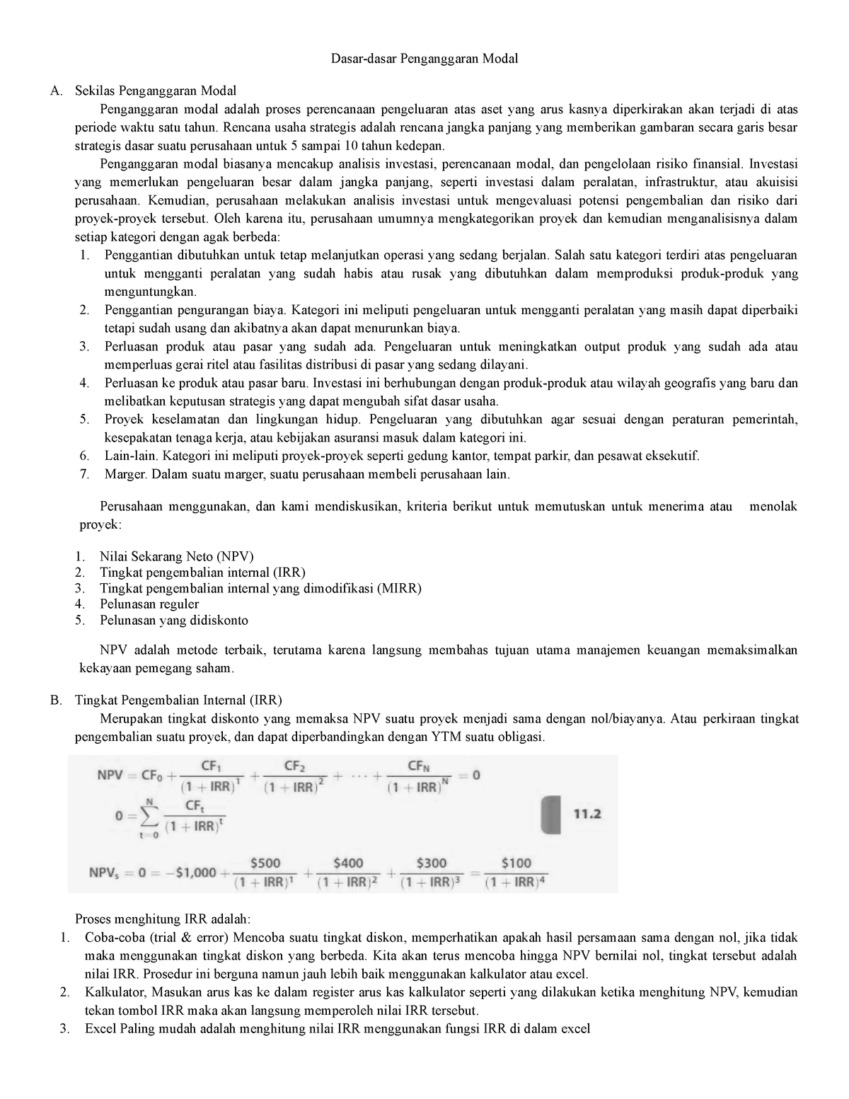 Dasar Penganggaran Modal - Dasar-dasar Penganggaran Modal A. Sekilas ...