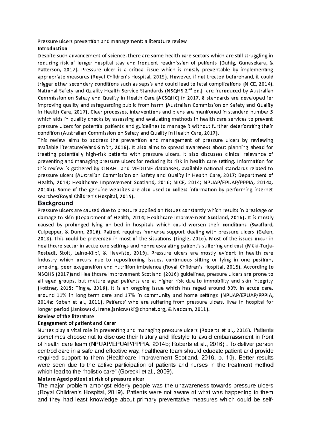 Pressure ulcer prevention and management - Pressure ulcer is a critical ...