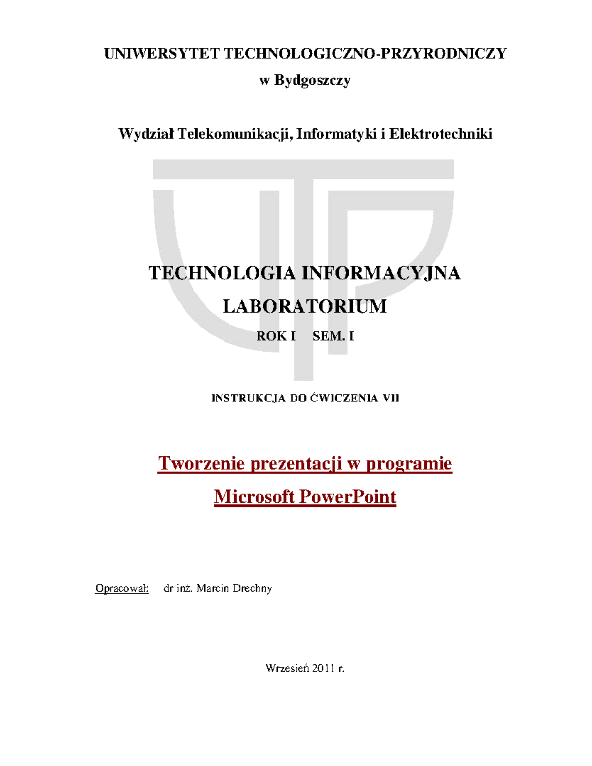 TI - instrukcja 7 - UNIWERSYTET TECHNOLOGICZNO-PRZYRODNICZY w ...