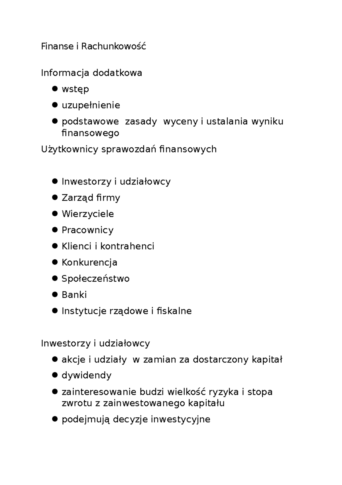 Finanse I Rachunkowość Szczecin Plan Lekcji www.studocu.com