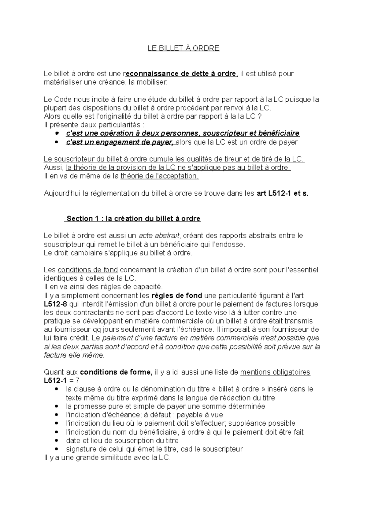 Le Billet à Ordre - Le Code Nous Incite Faire Une Du Billet Ordre Par ...