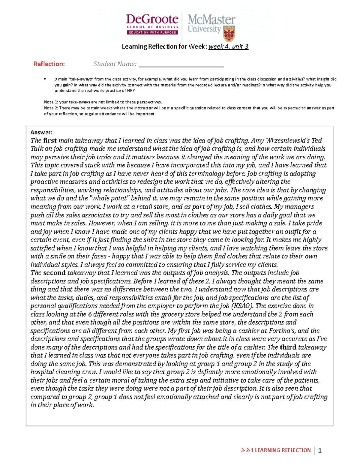 Learning Reflection Template - 2BC3 F22 (week 4) - Commerce 2Bc3 ...