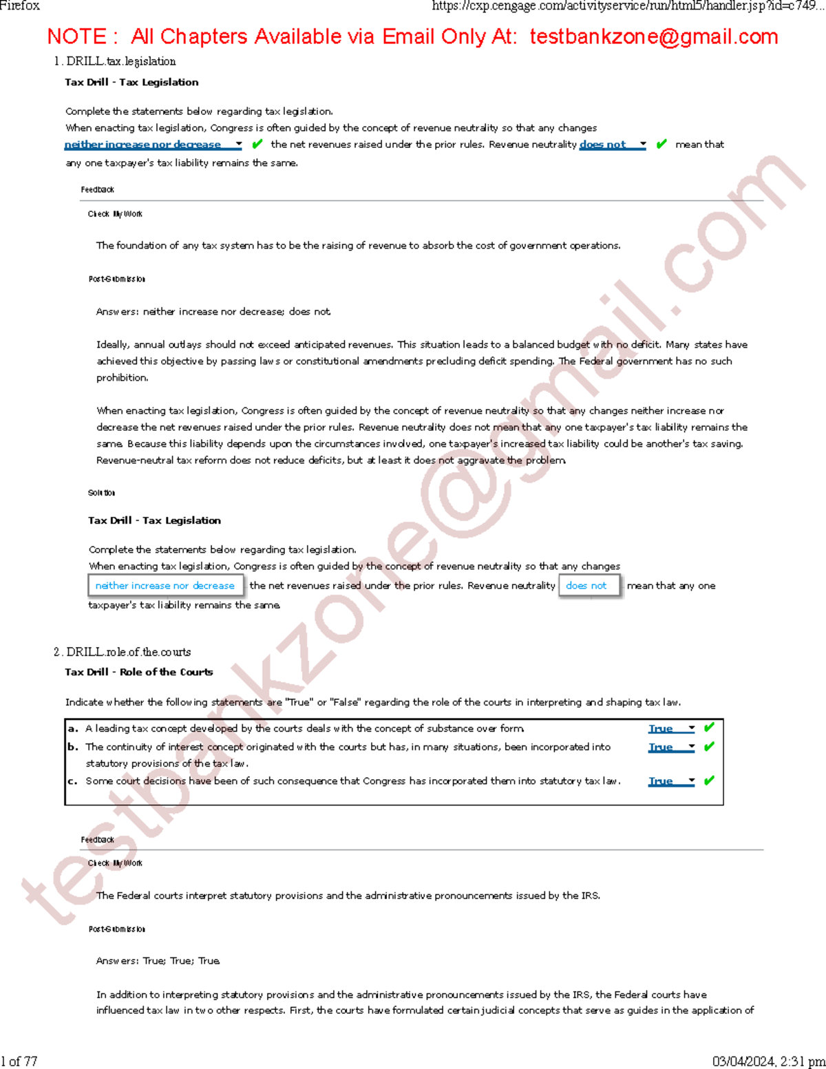 Cengage Now Tests Answer For South-Western Federal Taxation 2024 ...