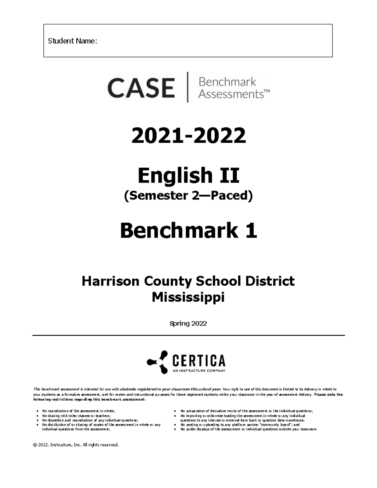 Final state test review 2021 2022 English II (Semester 2 —Paced
