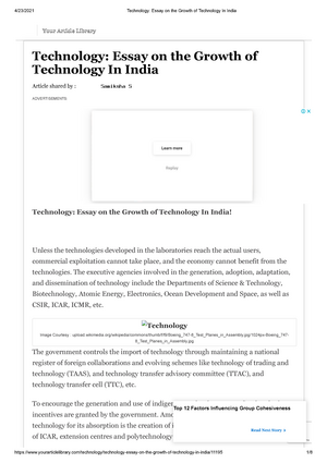 short essay on technology