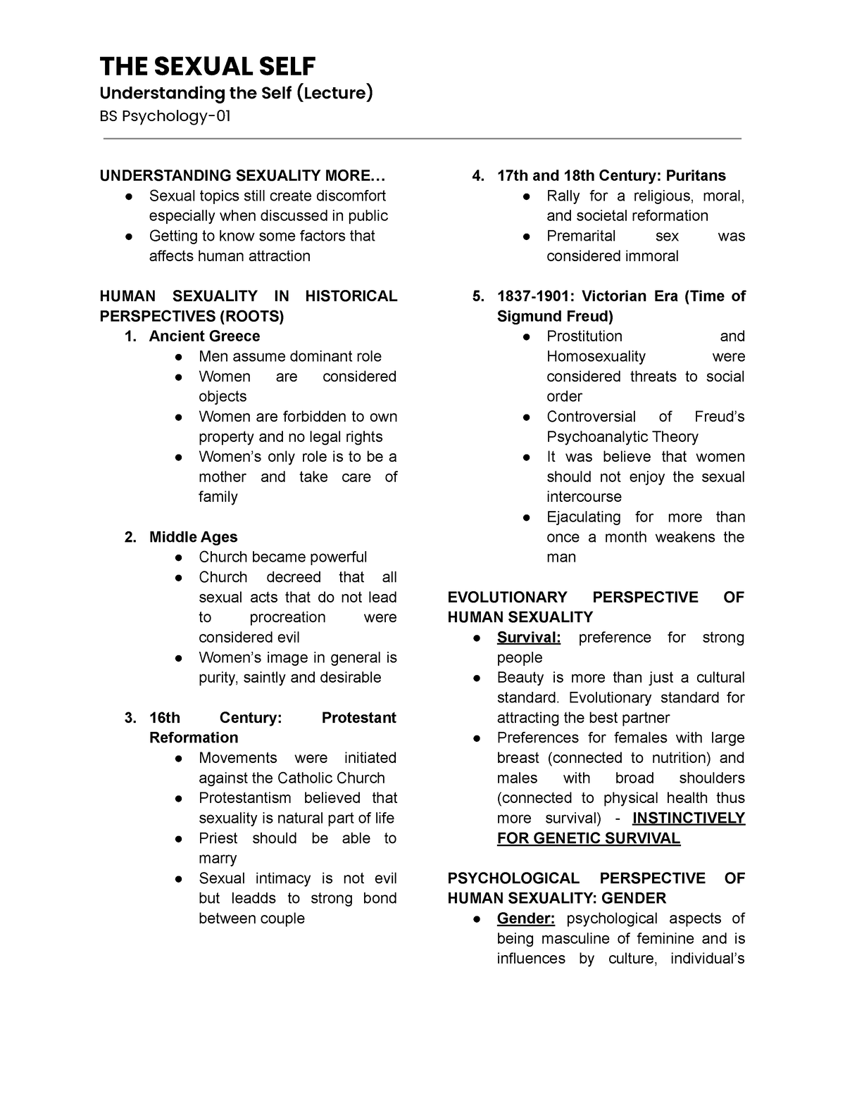 The Sexual Self Understanding The Self Lecture Bs Psychology Understanding Sexuality More 3305