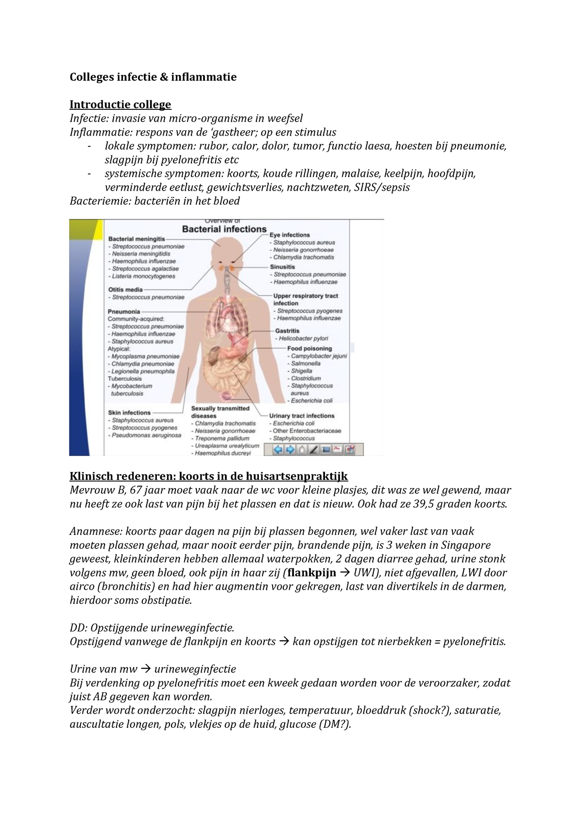 Colleges Infectie En Inflammatie Studeersnel