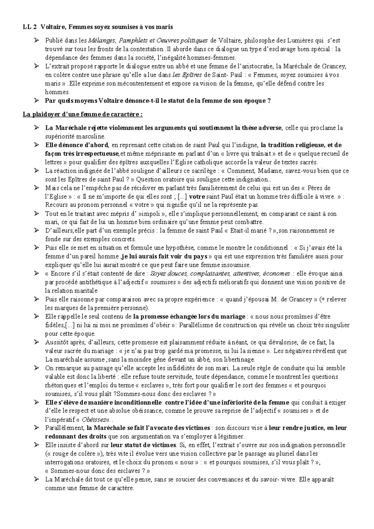 Femmes Soyez Soumises à Vos Maris Voltaire www.studocu.com