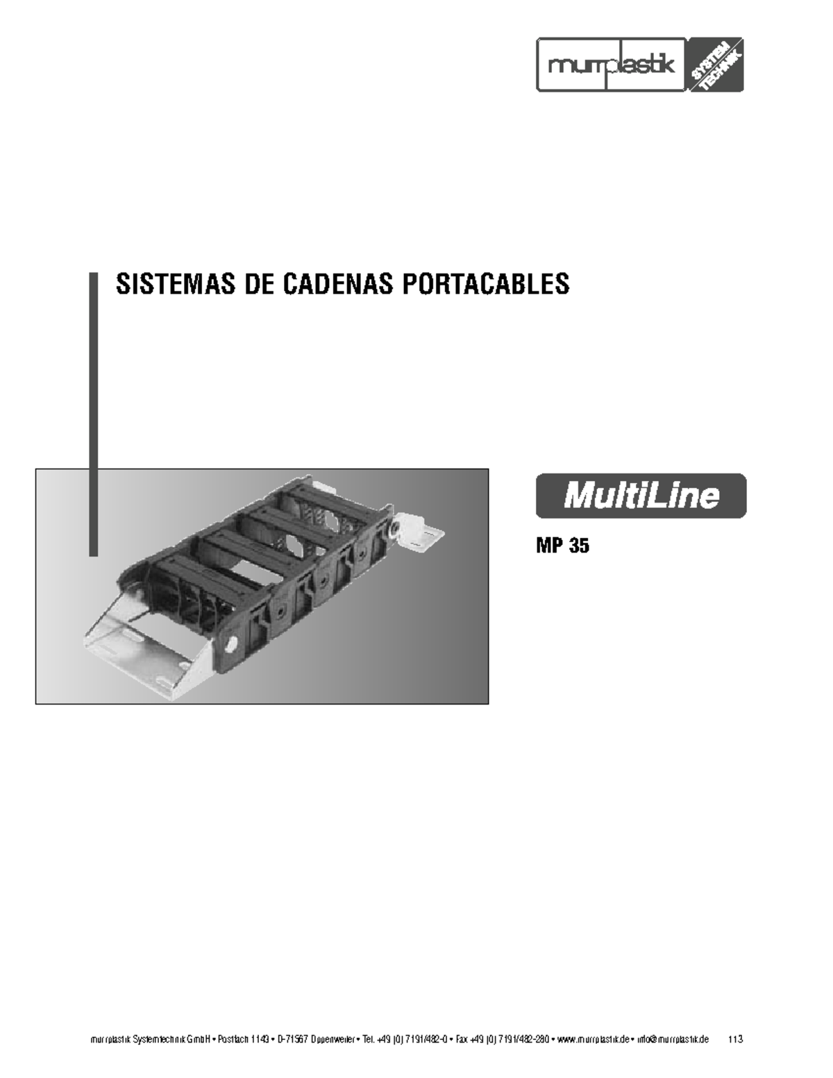 MP 35 - Electricidad - SISTEMAS DE CADENAS PORTACABLES MP 35 Variantes ...