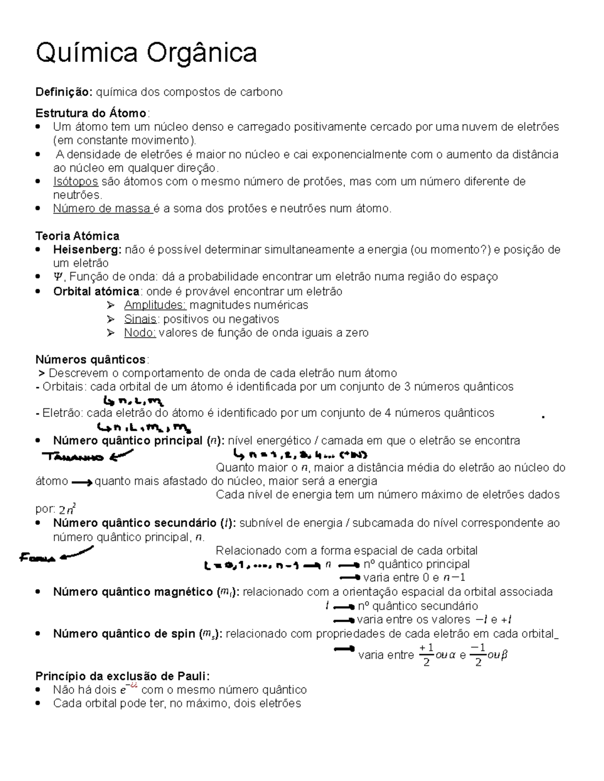 Química Orgânica Resumo inc - Química Orgânica Definição: química dos ...