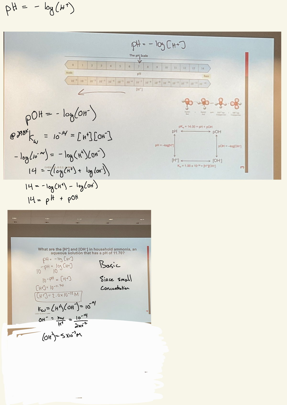 12-9 Lecture Acids And Electrochem - pH = - log (Ht) p OH = - log GH ...