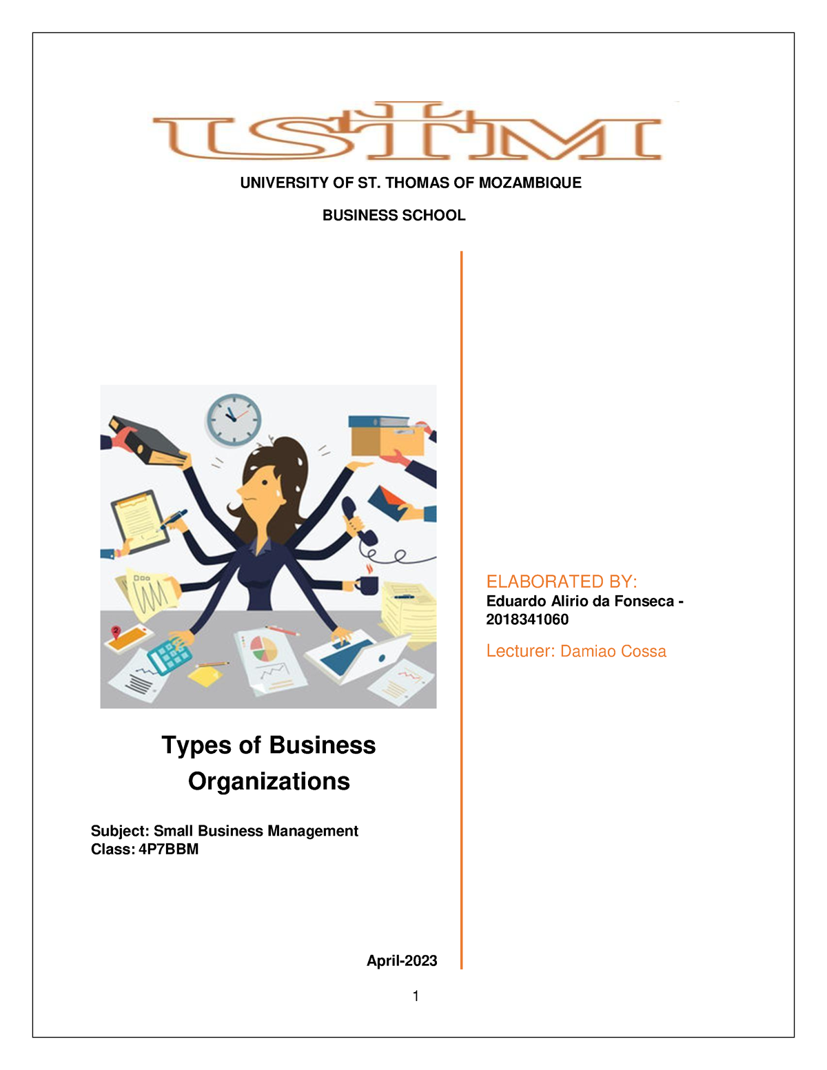 types of business organizations assignment