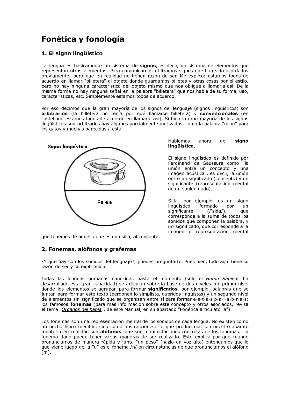 1 Lectura 1 Fonética Y Fonología Fonética Y Fonología 1 El Signo Lingüístico La Lengua Es 2140