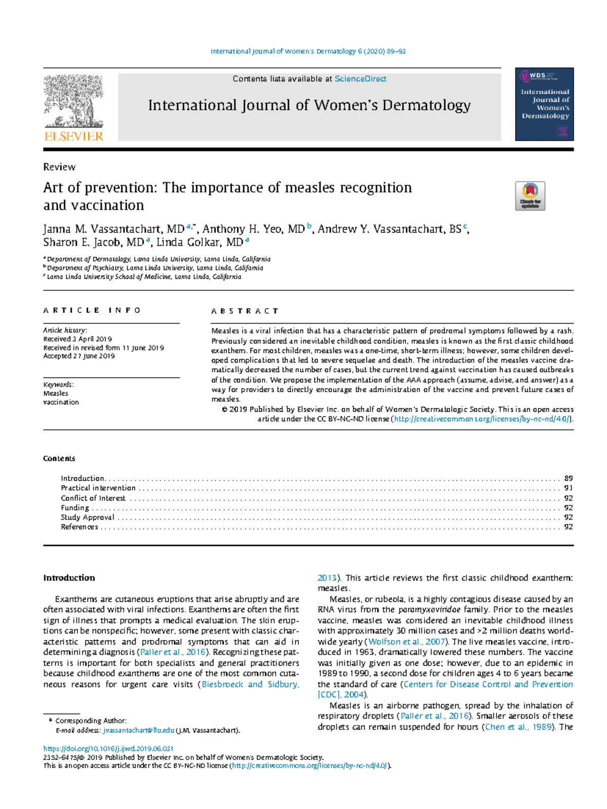 Main - Notes - Review Art of prevention: The importance of measles ...