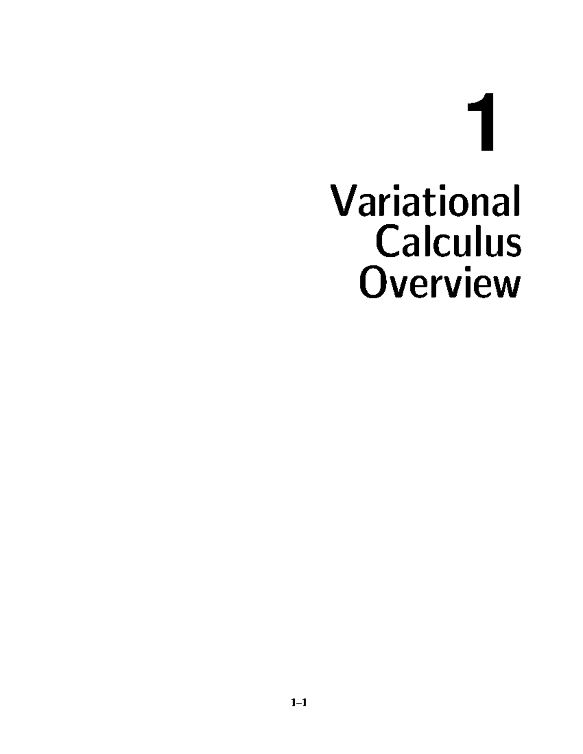 Variational calculus overview - . . . . . . Functions ...