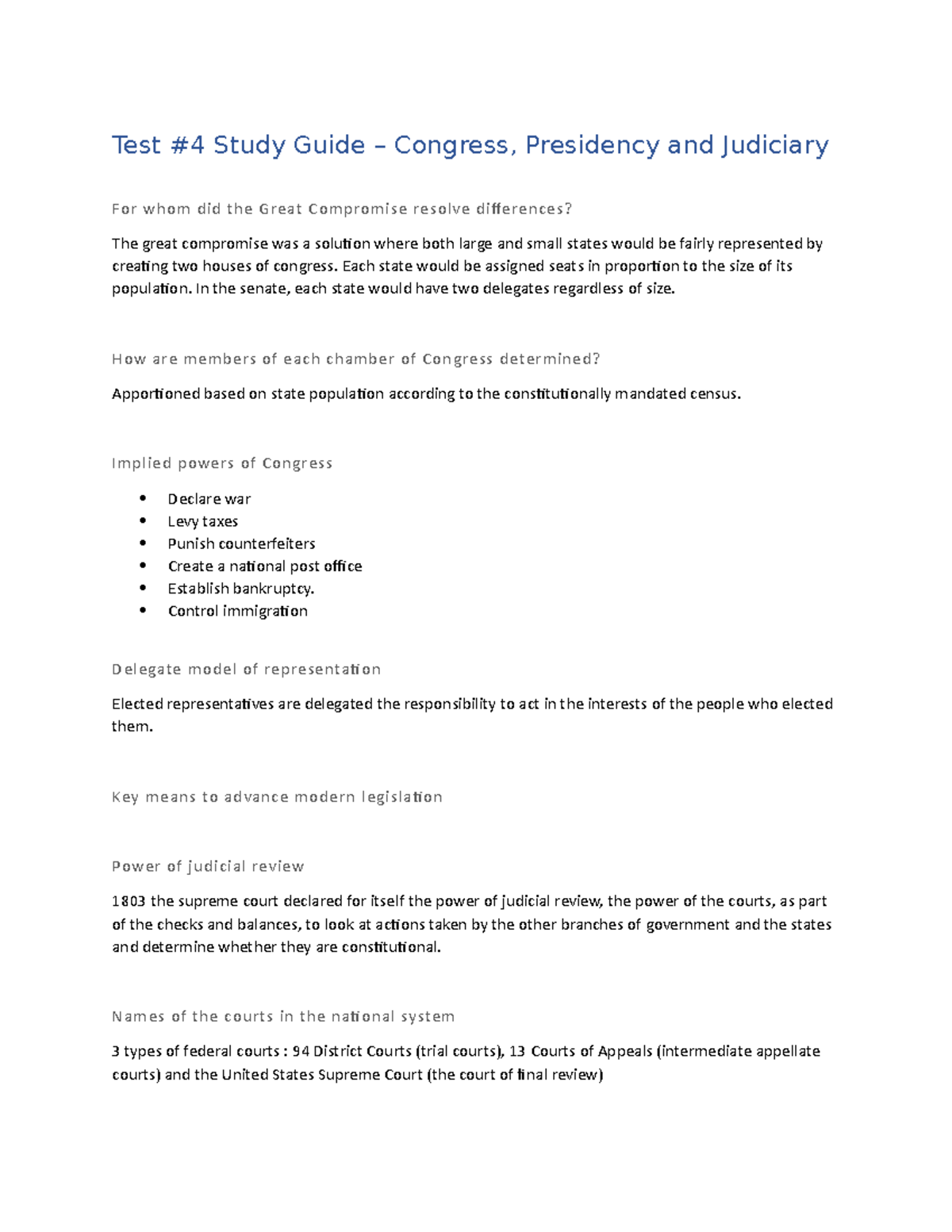 test4-study-guide-congress-presidency-and-judiciary-test-4-study