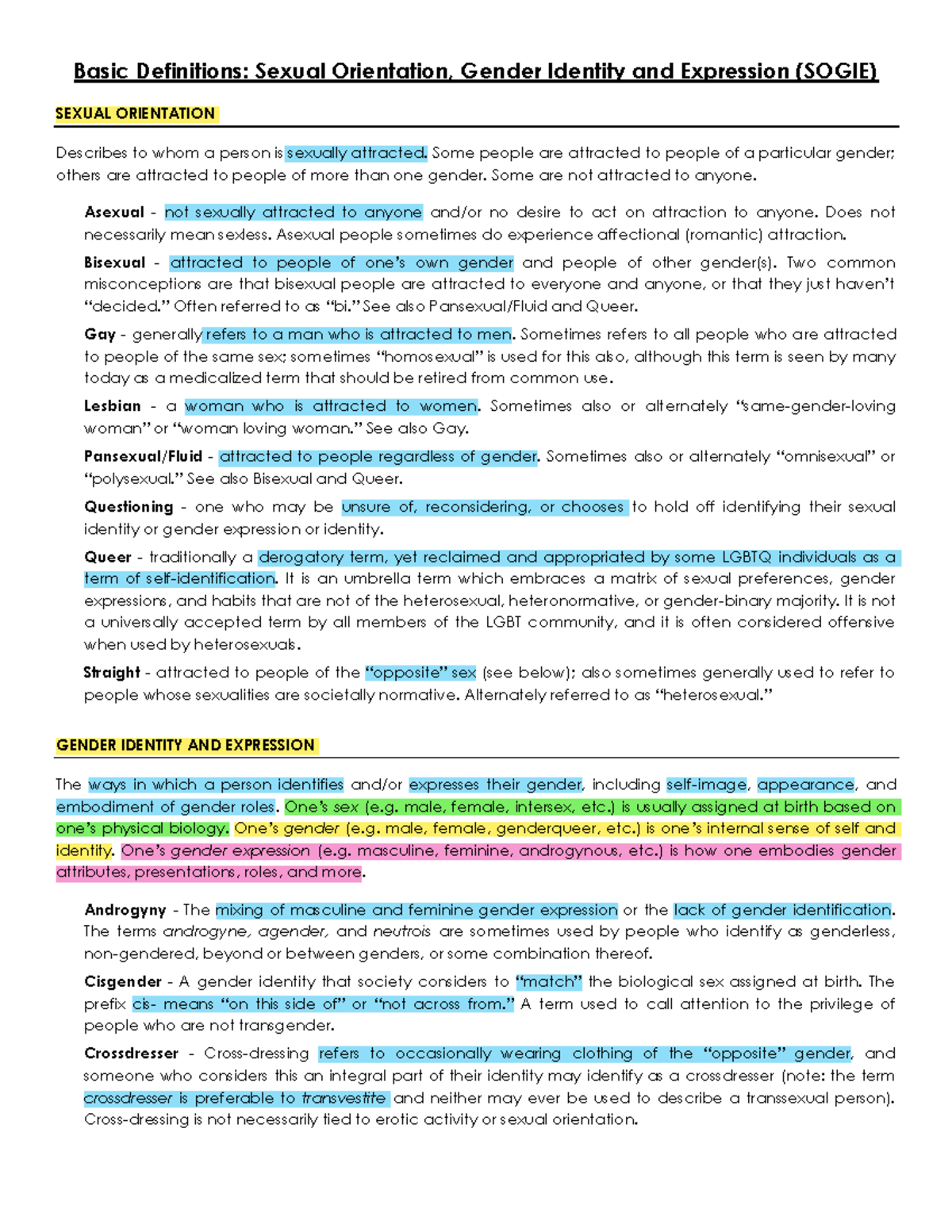 Basic-definitions-sogie - Basic Definitions: Sexual Orientation, Gender ...