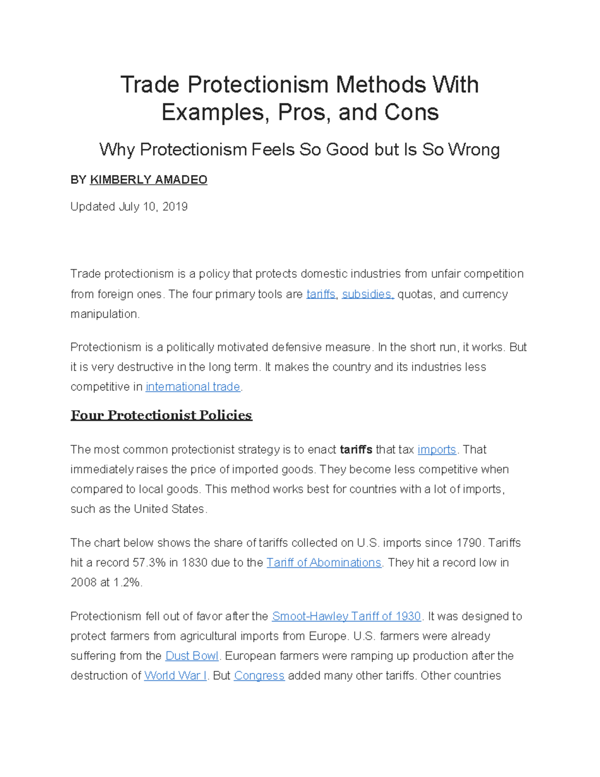 Reading (economies) - Trade Protectionism Methods With Examples - Trade ...