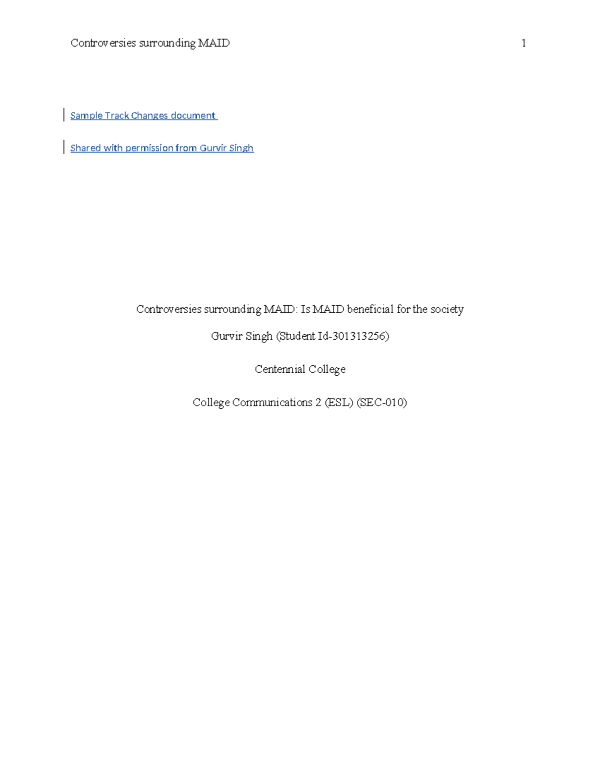 SS track changes - Sample Track Changes document Shared with permission ...