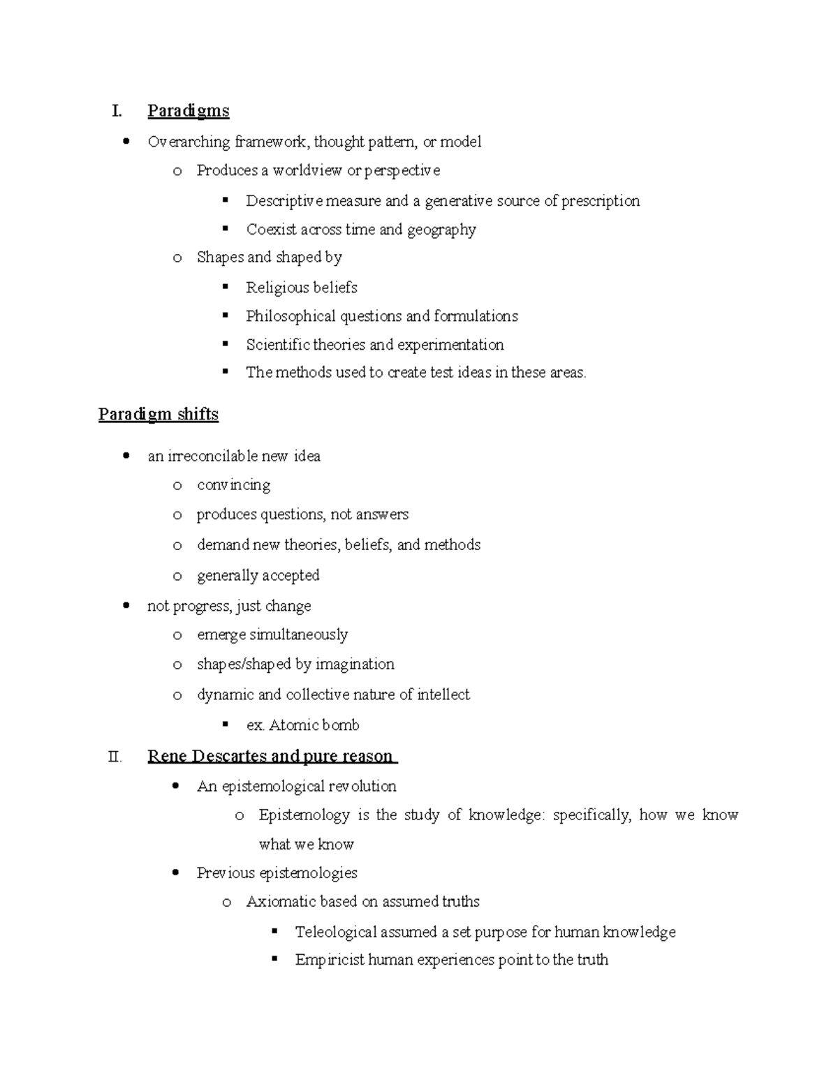 Ethics paradigms - Lecture notes 2 - I. Paradigms Overarching framework ...