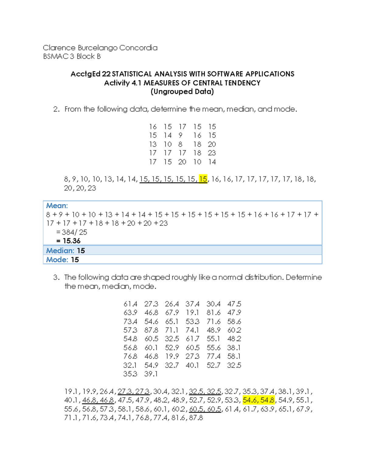 Activity 4.1 ( Acctged 22) - Clarence Burcelango Concordia BSMAC 3 ...