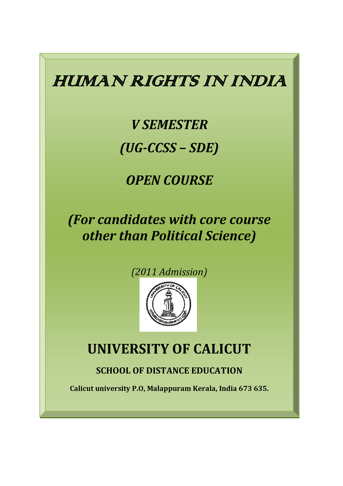 open-course-sde-vsem-human-rights-in-india-ba-sociology-studocu