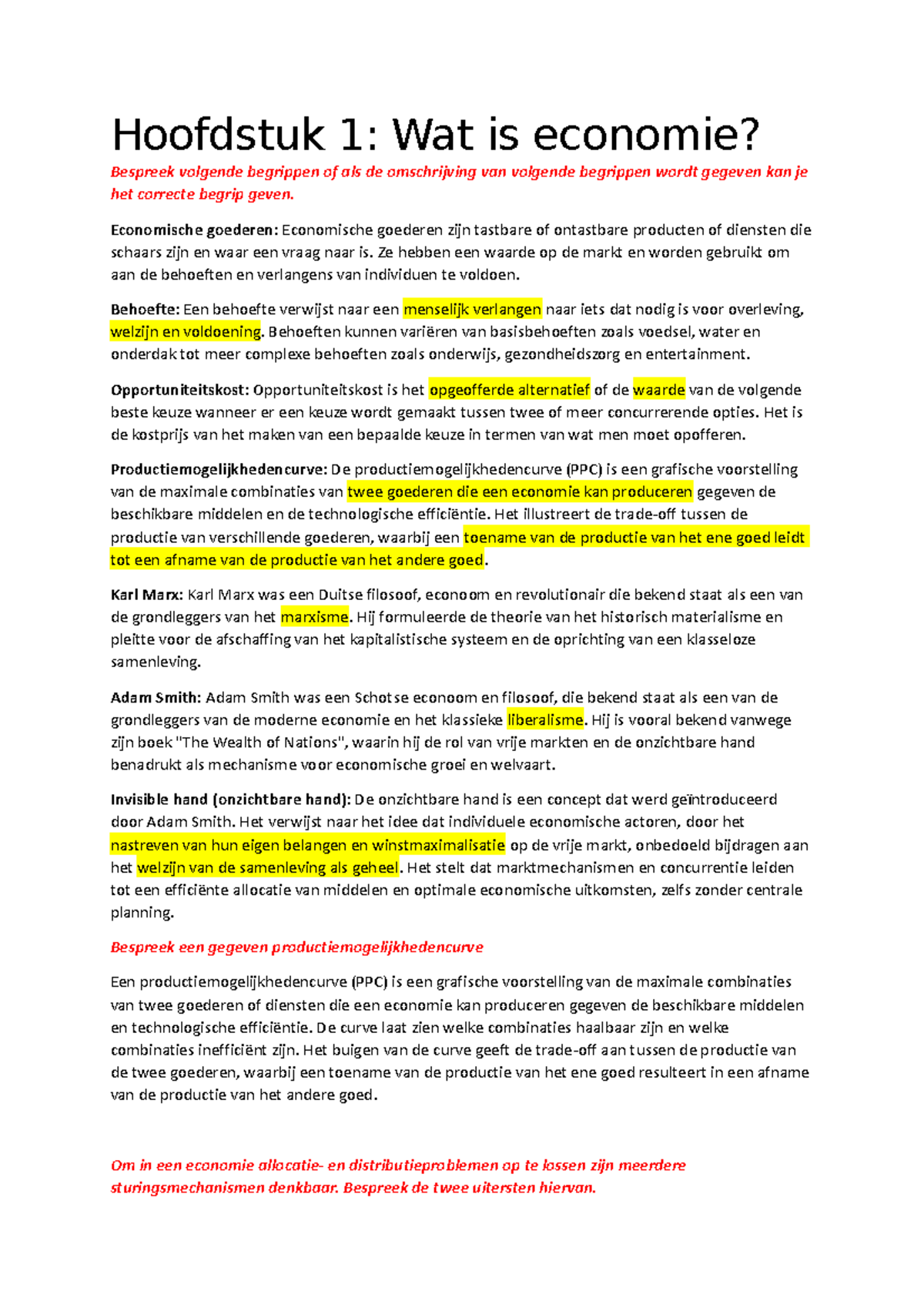 Samenvatting Hoofdstuk 1 - Wat Is Economie - Hoofdstuk 1: Wat Is ...