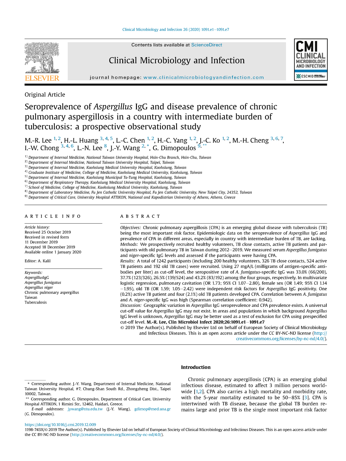 1-s2 - parasitology - Original Article Seroprevalence of Aspergillus ...