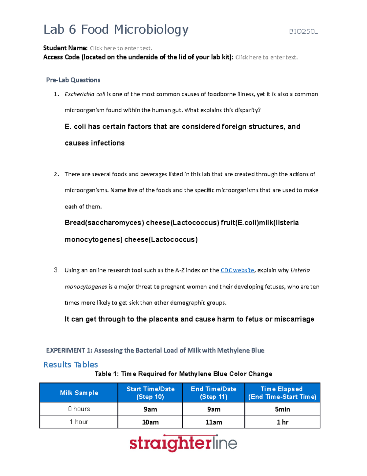 Lab 6 Food Microbiology - Studocu