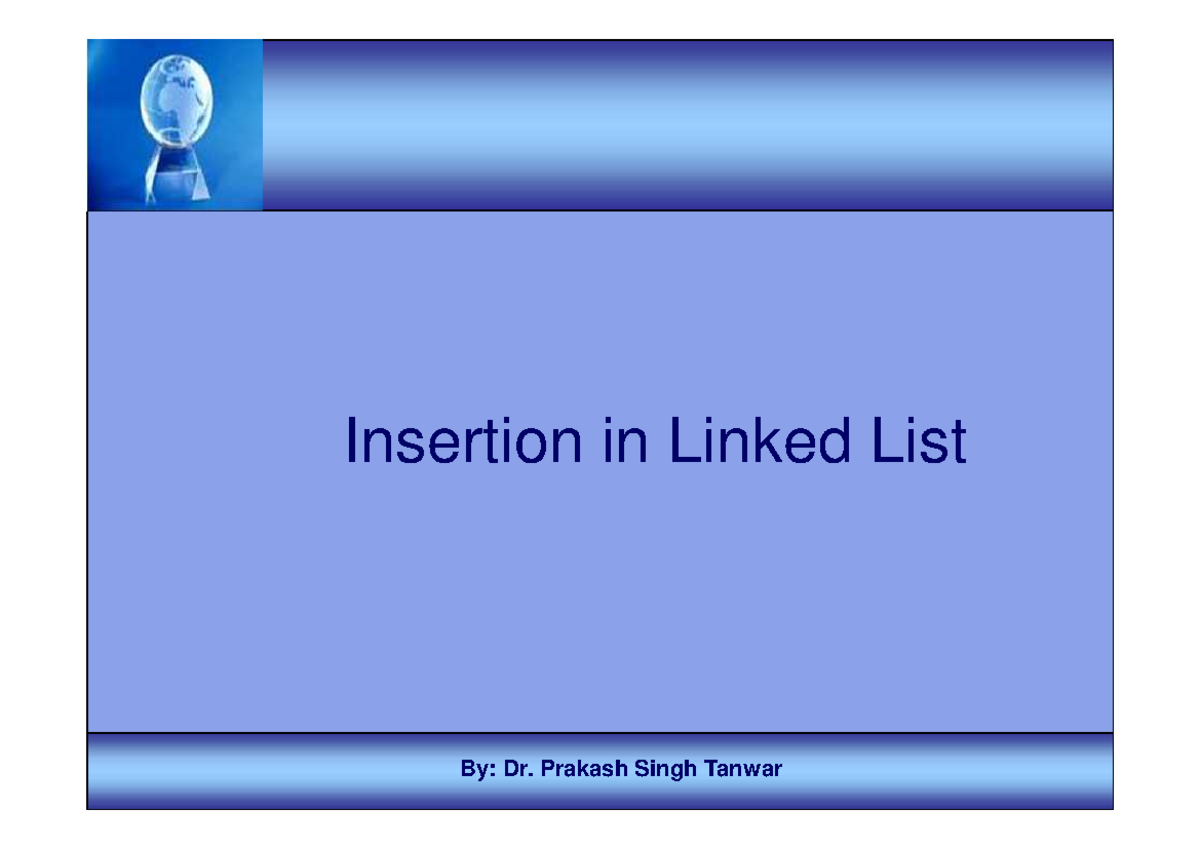 08 iv Linked List Insertion - Insertion in Linked List Insertion in ...