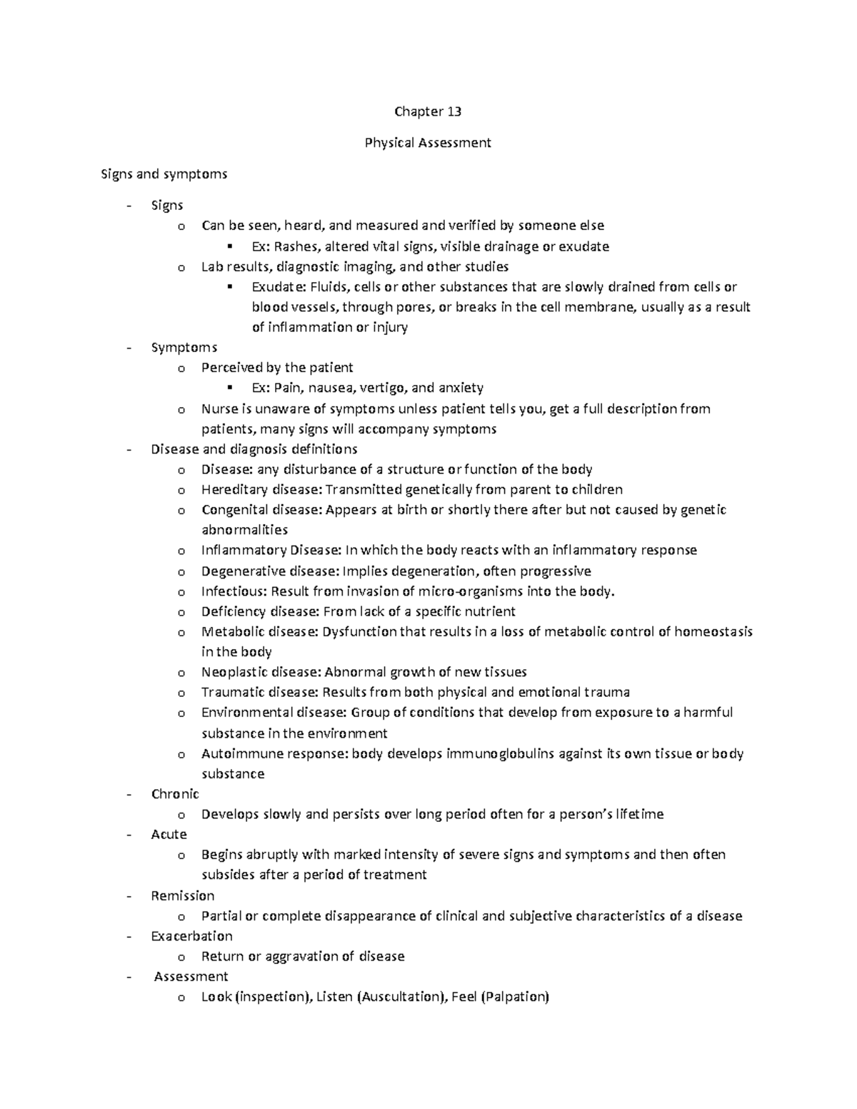 Chapter 13 Physical Assesment - Chapter 13 Physical Assessment Signs ...