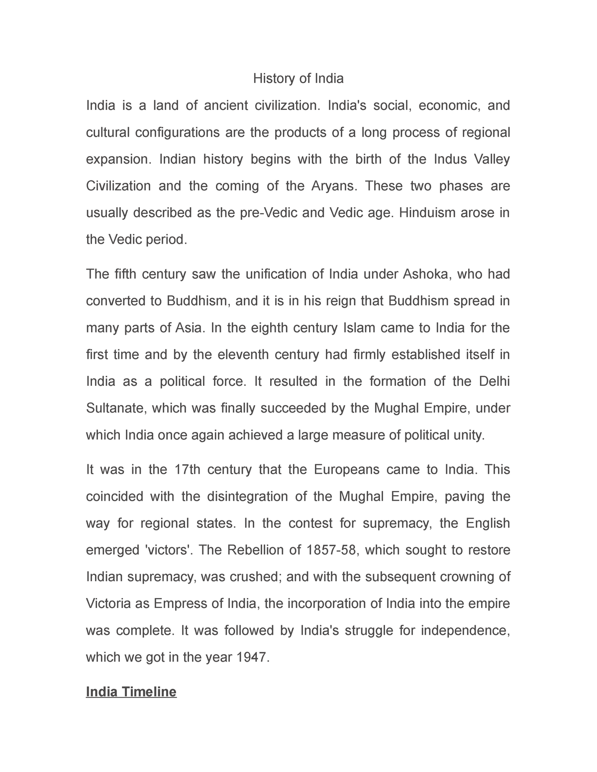 thesis on indian history